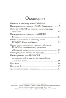 Книга «Палестинский патерик» -  твердый переплёт, кол-во страниц - 364, издательство «Женский монастырь Михаила Архангела»,  ISBN 978-5-94655-331-5, 2017 год