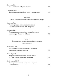 Книга «Антропология сновидений. Сборник научных статей по материалам конференции» -  мягкий переплёт, кол-во страниц - 295, издательство «РГГУ»,  ISBN 978-5-7281-2980-6, 2021 год