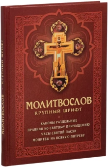Книга «Молитвослов с раздельными канонами и правилом ко Святому Причащению. Крупный шрифт» -  твердый переплёт, кол-во страниц - 208, издательство «Благовест»,  ISBN 978-5-9968-0998-1, 2024 год