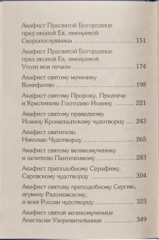 Книга «Акафистник для чтения в различных нуждах» -  твердый переплёт, кол-во страниц - 448, издательство «Лествица»,  ISBN 978-5-9905-0350-2, 2023 год