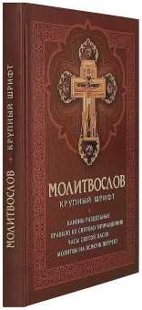 Книга «Молитвослов с раздельными канонами и правилом ко Святому Причащению. Крупный шрифт» -  твердый переплёт, кол-во страниц - 208, издательство «Благовест»,  ISBN 978-5-9968-0998-1, 2024 год